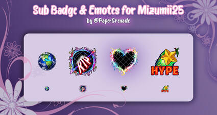 Mizumii Sub Badge and Emotes
